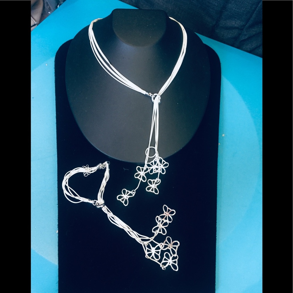 SALE! Silver plated necklace and bracelet set 006